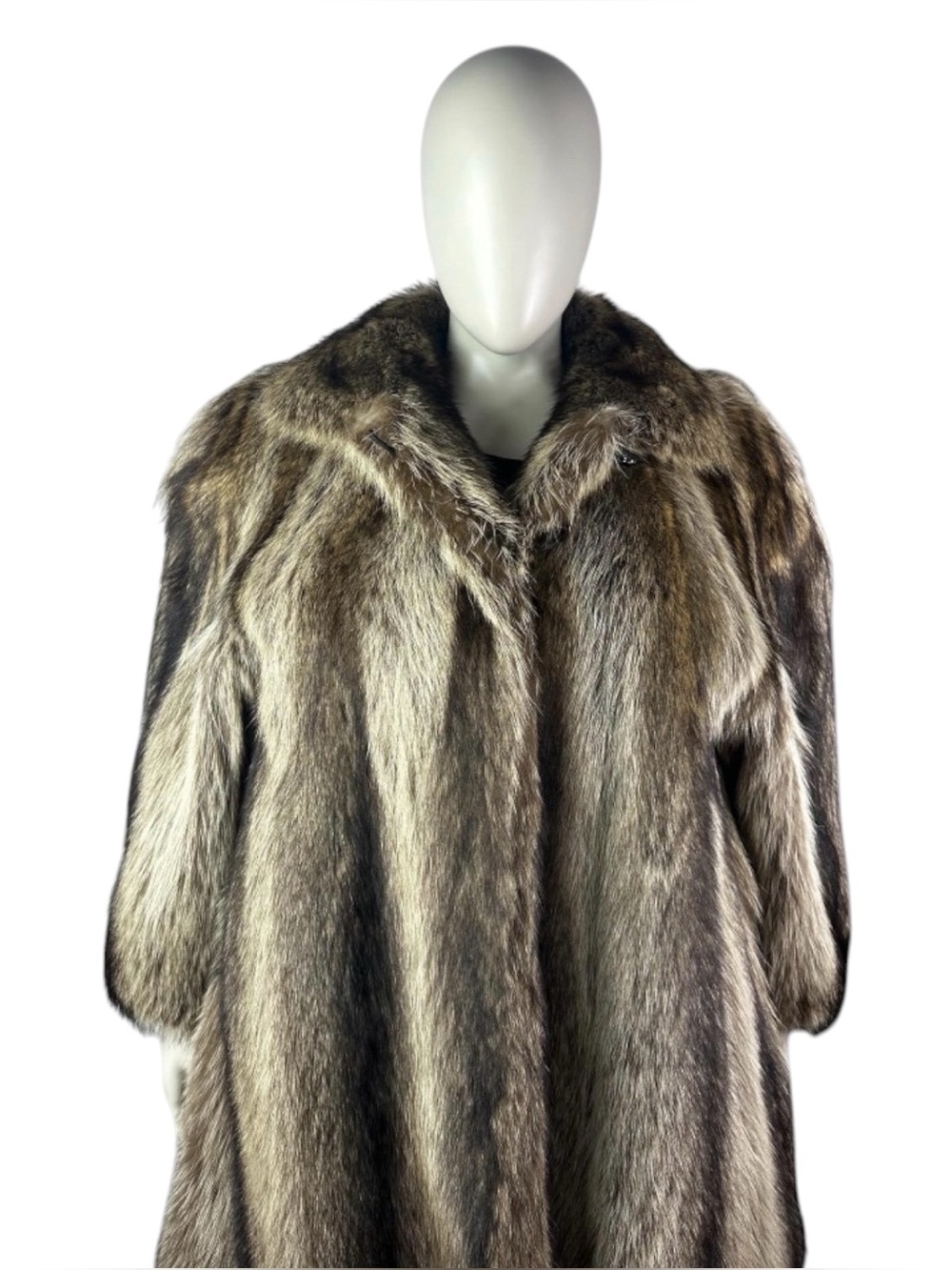 RACCOON Swing Coat,Plus Size 4XL, Certified Vintage Fur w/Storage Bag